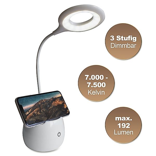 EAXUS LED Schreibtischlampe Touch USB Tischleuchte günstig online kaufen