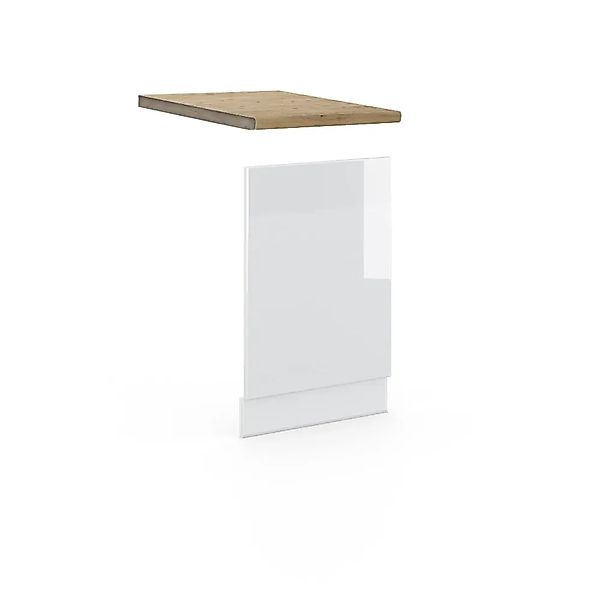 Vicco Frontblende Fame-Line Geschirrspüler Fronttür Weiß Hochglanz/Weiß 45 günstig online kaufen