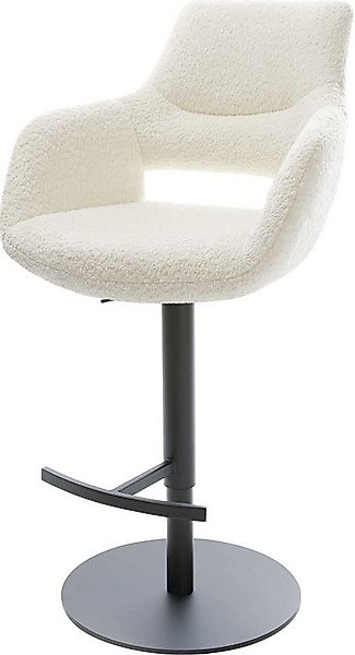 DELIFE Barhocker Yago-Flex, Drehfuß höhenverstellbar Metall Schwarz Bouclé günstig online kaufen