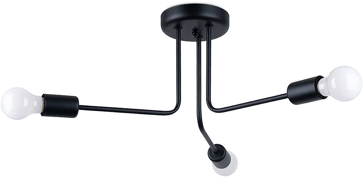 SOLLUX lighting Deckenleuchte »Kronleuchter NORAH 3 schwarz«, 3 flammig, Le günstig online kaufen