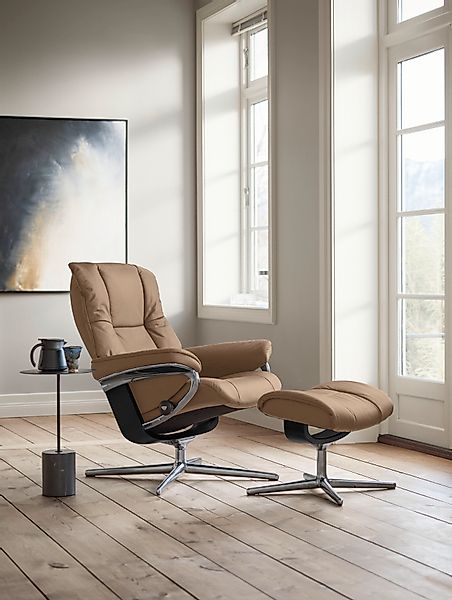 Stressless "Mayfair" Set, Relaxsessel mit Hocker, mit Hocker, mit Cross Bas günstig online kaufen