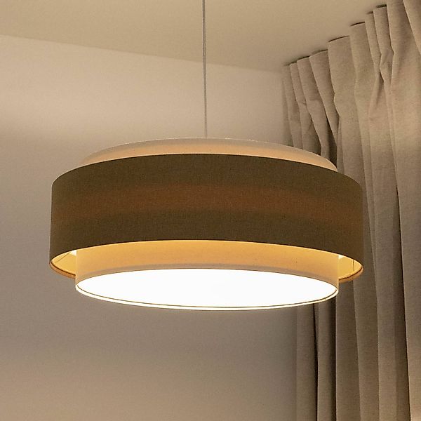 Hängeleuchte Boho Elegant, braun/beige/creme, Ø 60cm, Textil günstig online kaufen