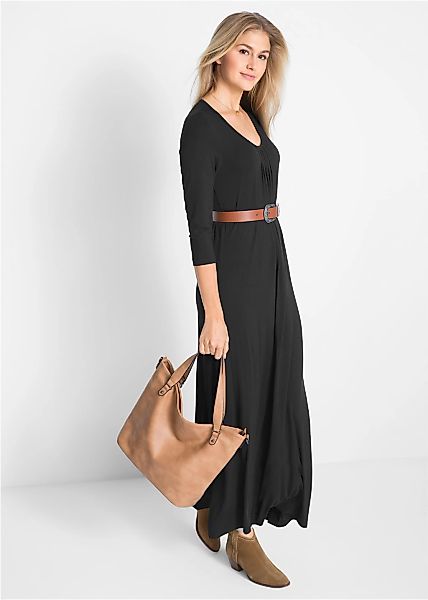 bonprix Maxikleid für Casualmode im Frühjahr und Sommer, A-Linie, mit 3/4-Ä günstig online kaufen