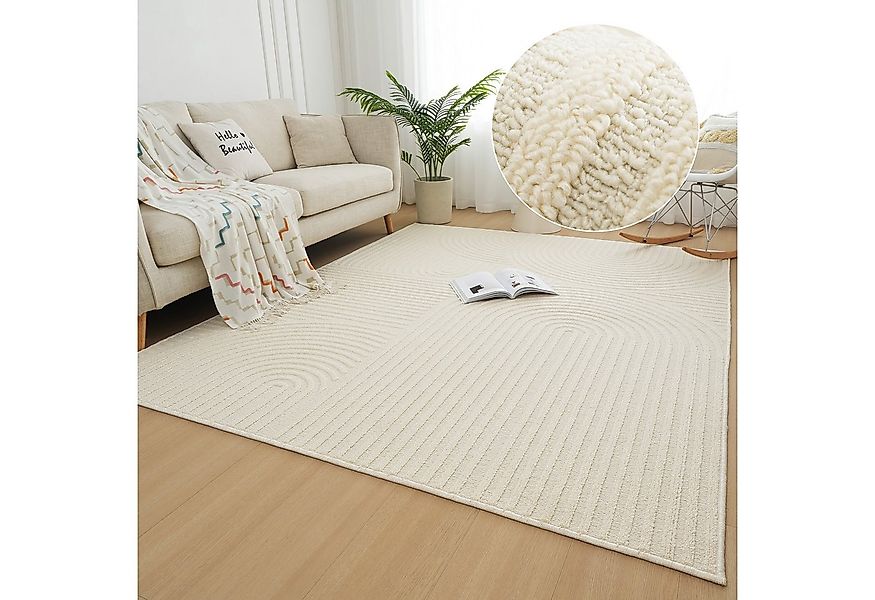 my home Teppich Jola Hoch-Tief-Design, Scandi-Look, Zen, rechteckig, Höhe: günstig online kaufen