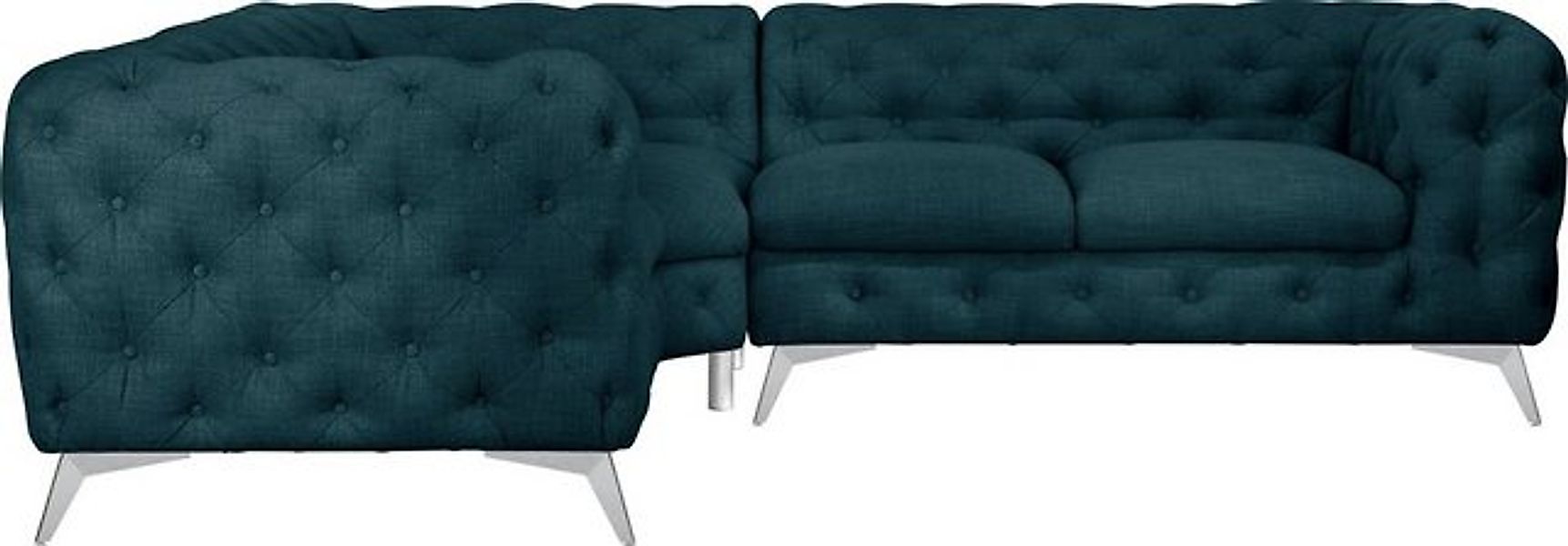 Leonique Chesterfield-Sofa "Ecksofa GLYNIS L-Form mit Wellenunterfederung, günstig online kaufen