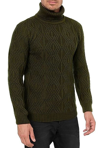 R-NEAL Rollkragenpullover Melierter Grobstrick Rollkragen-Pullover Business günstig online kaufen