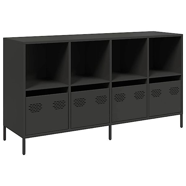 vidaXL Sideboard Schwarz 135x39x73,5 cm Kaltgewalzter Stahl 3307161 günstig online kaufen