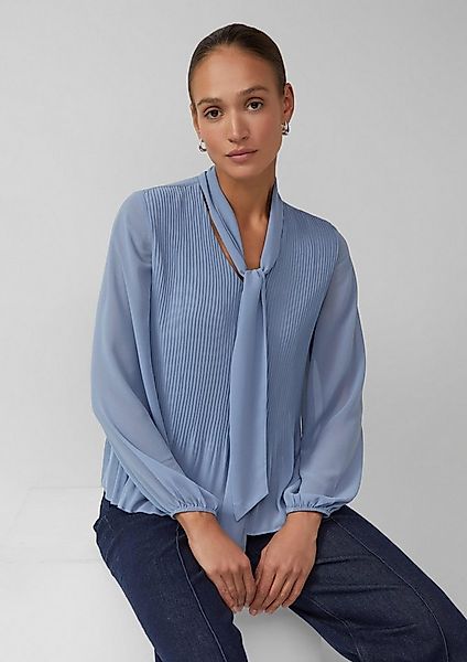 s.Oliver Langarmbluse Bluse Schluppen-Bluse aus plissiertem Chiffon günstig online kaufen
