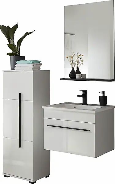 INOSIGN Badmöbel-Set »Cantara«, (Set, 3 St.), Fronten in Hochglanz günstig online kaufen