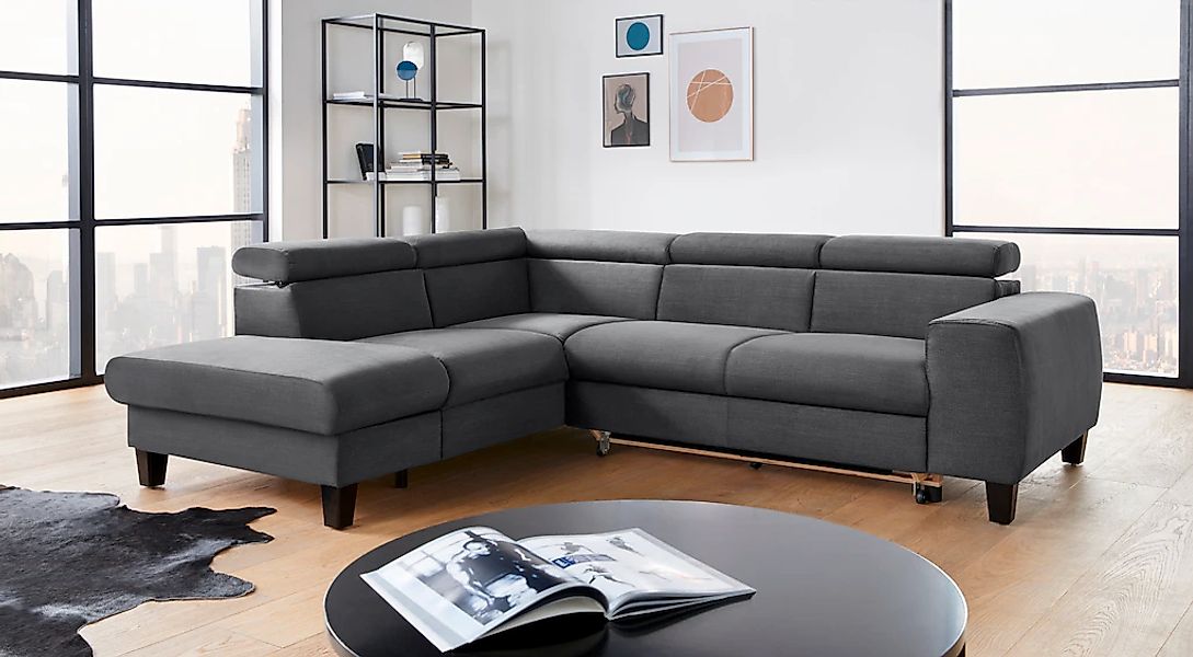 COTTA Ecksofa "Morven L-Form mit Kopfteilverstellung", wahlweise mit Bettfu günstig online kaufen
