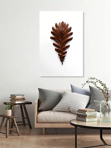 Poster / Leinwandbild - Shapes - Grafic Oak Leaf günstig online kaufen