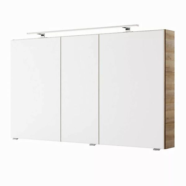 Lomadox Spiegelschrank VILLATORO-66 Riviera Eiche Nb. 120/70,3/14,5 cm günstig online kaufen