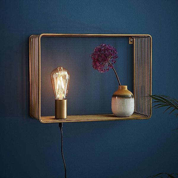 Wandleuchte Shelf, goldfarben, Metall günstig online kaufen