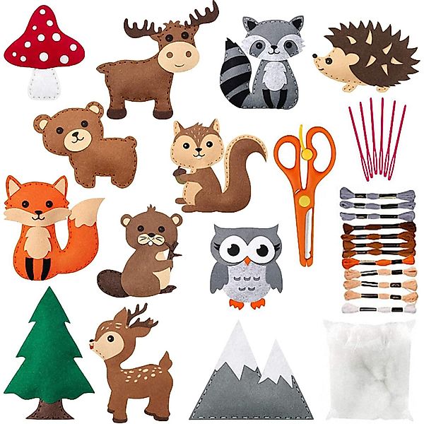 STILVORA Kreativset 12er-set Bastelset Kinder,Lernspielzeug Filz,DIY-Tier günstig online kaufen