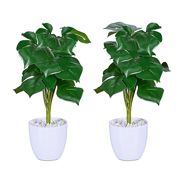 Kunstpflanze Monstera 2er Set, relaxdays, Höhe günstig online kaufen
