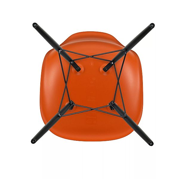 Vitra - Eames Plastic Side Chair DSW Gestell Ahorn schwarz - rostiges orang günstig online kaufen