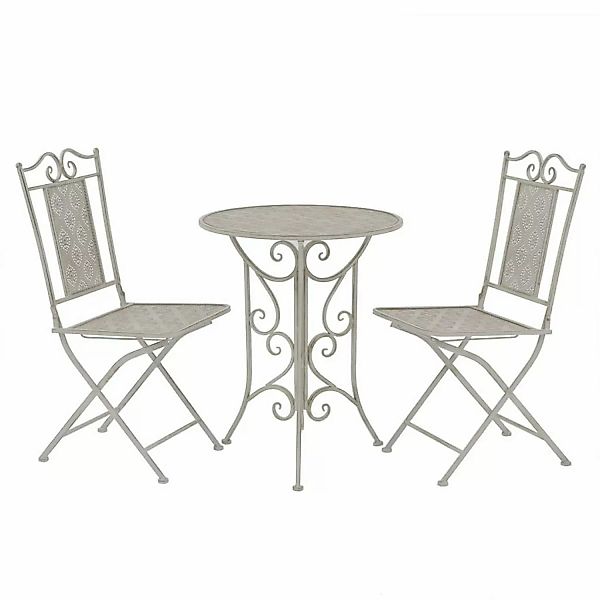 3-tlg. Bistro-set Stahl Grau günstig online kaufen