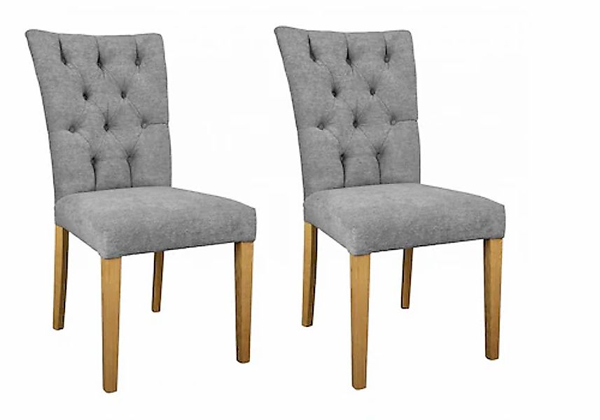 Leonique 4-Fußstuhl »Peillon«, (Set), 2 St., Microfaser, Mit Massivholzbein günstig online kaufen