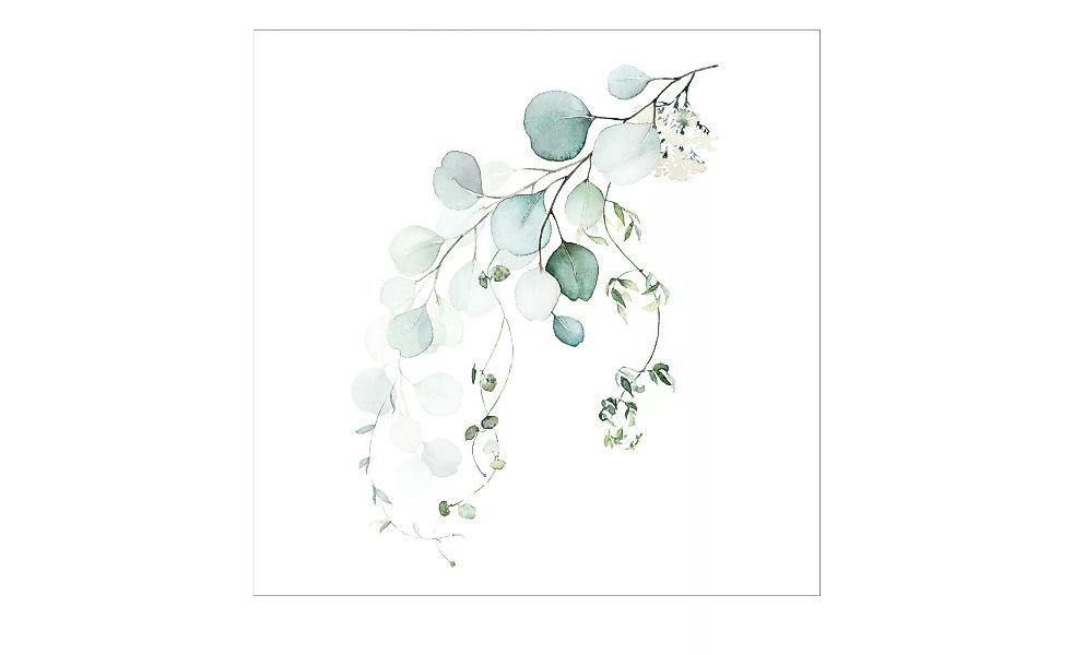 Glasbild 50x50 cm  Watercoloures Leaves VIII - 50 cm - 50 cm - Sconto günstig online kaufen