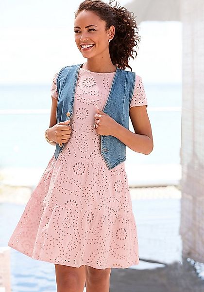 Buffalo Spitzenkleid kurzes Sommerkleid aus Lochstickerei, Eyelet günstig online kaufen