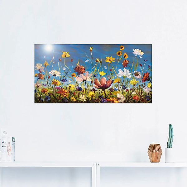 Artland Wandbild "Wildblumenwiese blauer Himmel", Blumenwiese, (1 St.), als günstig online kaufen