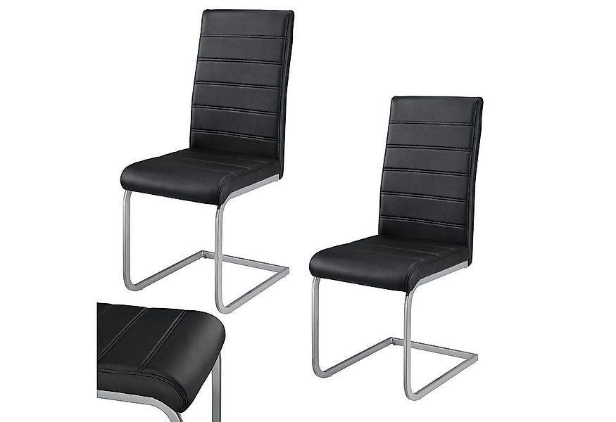 Juskys Freischwinger Vegas, hohe Rückenlehne, pflegeleicht, weiche Polsteru günstig online kaufen