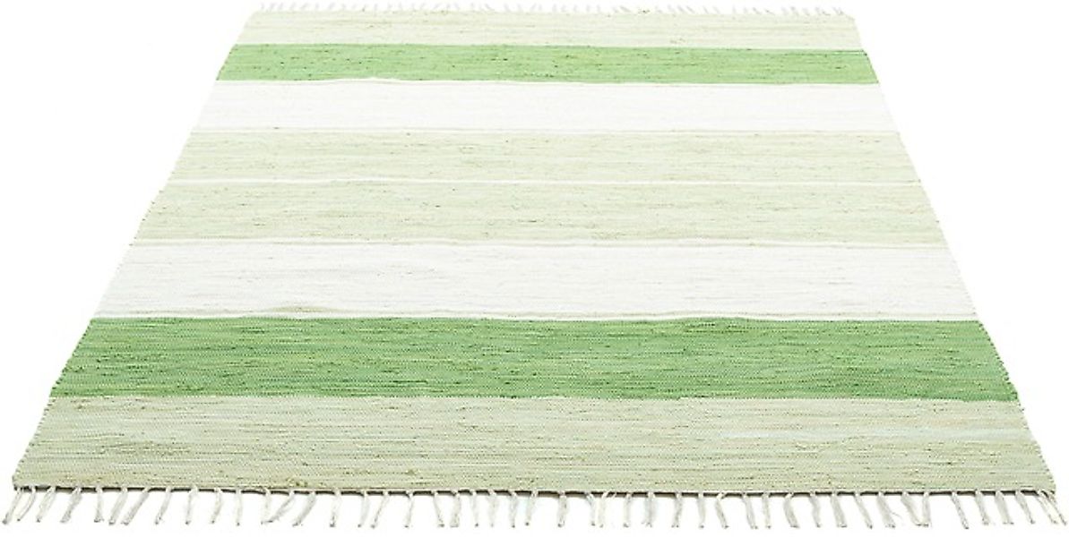 THEKO Teppich »Stripe Cotton, handgewebt«, rechteckig, 5 mm Höhe, Flachgewe günstig online kaufen