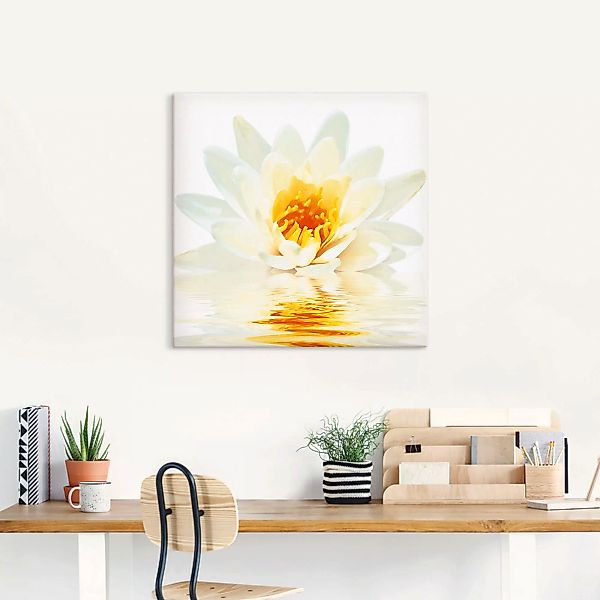 Artland Wandbild "Lotusblume schwimmt im Wasser", Blumen, (1 St.), als Lein günstig online kaufen