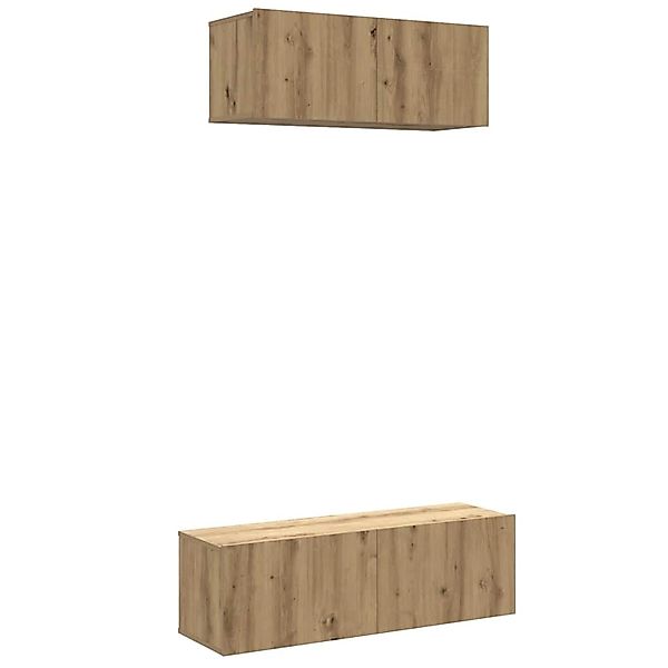 vidaXL 2-Tlg TV-Schrank-Set Wandmontage Artisan-Eiche Holzwerkstoff 3329006 günstig online kaufen