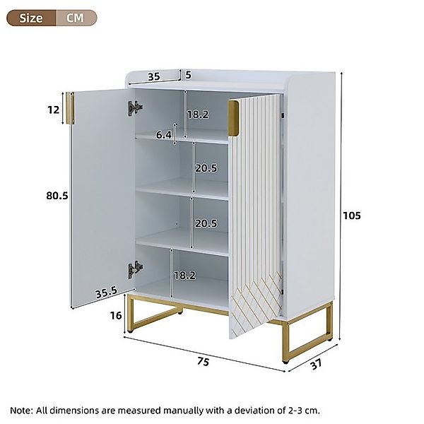 HAUSS SPOLE Schuhschrank 2er Set Schuhschränke mit goldenen Metallbeinen un günstig online kaufen