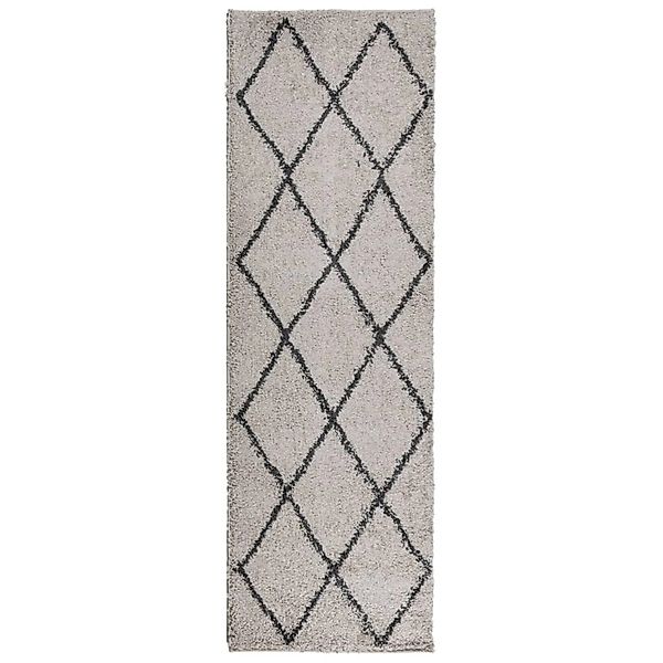 vidaXL Teppich Shaggy Hochflor Modern Beige Und Anthrazit 80x250 Cm 1955953 günstig online kaufen