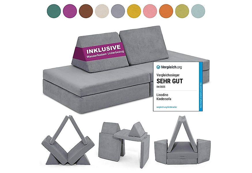 Linodino Kindersofa Spielsofa I aus Schaumstoff Bausteine I Spielcouch für günstig online kaufen