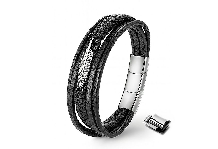 UNIQAL.de Lederarmband Unisex geflochten, Echtleder & Edelstahl, Modell Cla günstig online kaufen
