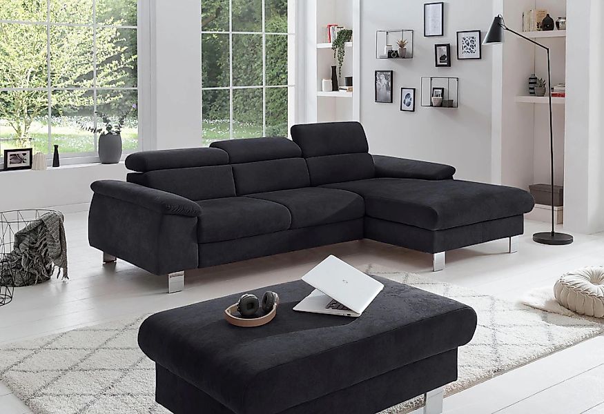 COTTA Ecksofa Komaris, Ecksofa, wahlweise mit RGB-LED-Beleuchtung und Bettf günstig online kaufen
