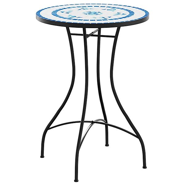 vidaXL Mosaik-Bistrotisch Blau und Weiß Ø50x70 cm Keramik 4003399 günstig online kaufen