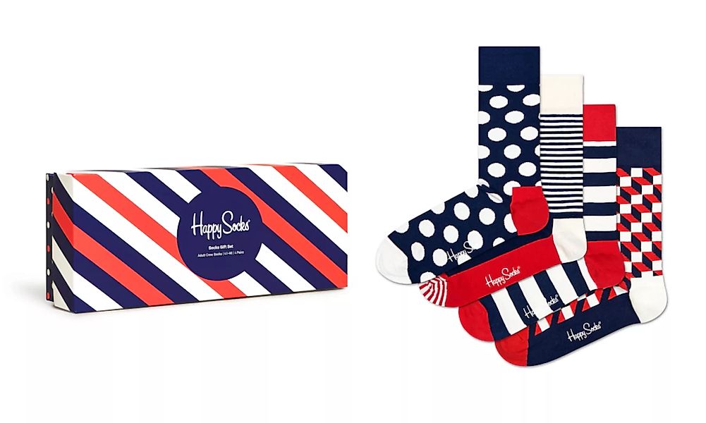 Happy Socks Socken "4-Pack Classic Navy Socks Gift Set", (Packung, 4 Paar) günstig online kaufen