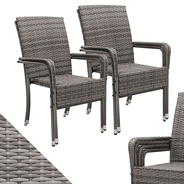Juskys Gartenstuhl Yoro (4 St), stapelbar, günstig online kaufen