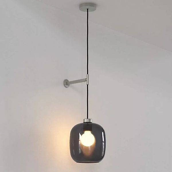 Wandleuchte Pendant in Nickel-matt und Grau E27 205mm günstig online kaufen