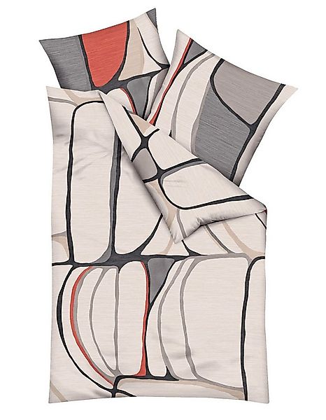 JACK Bettwäsche 135x200cm Opalith Natur Grafik Kaeppel, Biber, 2 teilig, mo günstig online kaufen