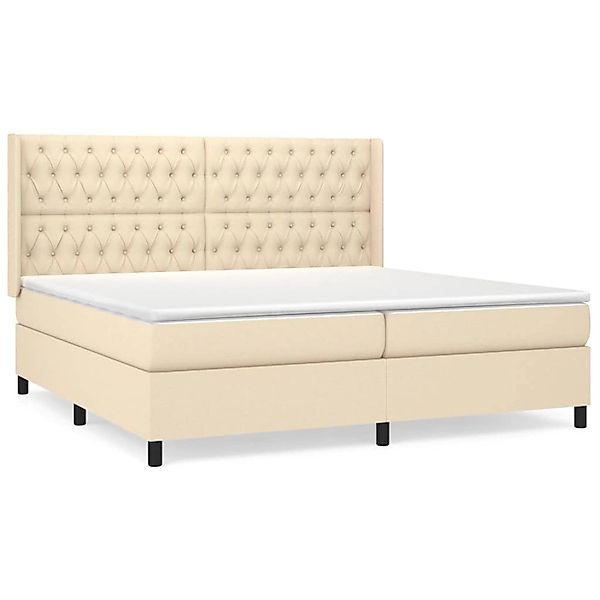 Vidaxl Boxspringbett Mit Matratze Creme 200x200 Cm Stoff günstig online kaufen