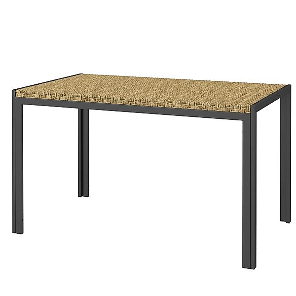 Outsunny Rechteckiger Gartentisch, Esstisch für 4 Personen aus Metall und T günstig online kaufen