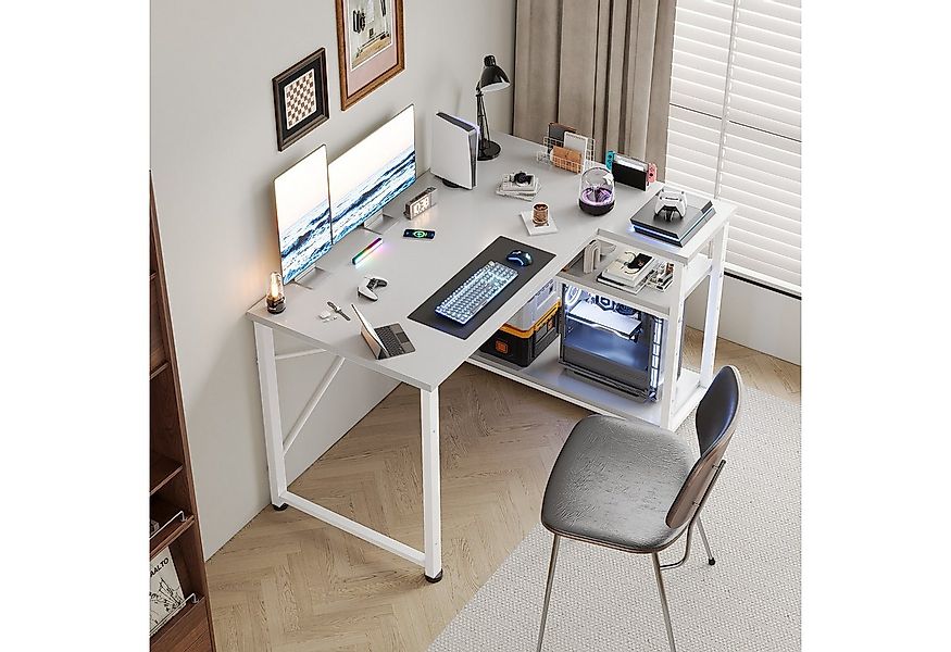 GUNJI Eckschreibtisch Eckschreibtisch Umkehrbarer L-förmiger Computer schre günstig online kaufen