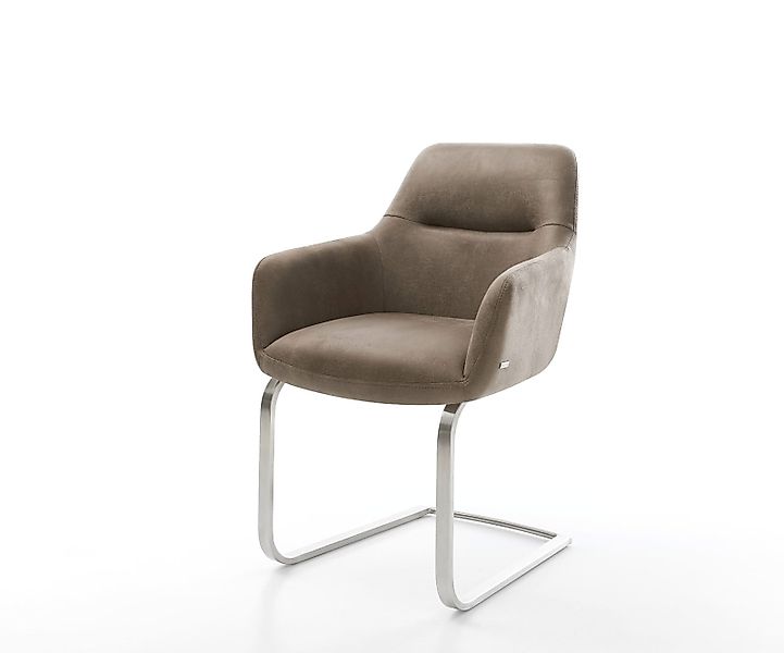 Freischwinger Pejo-Flex Mikrofaser Taupe Vintage Freischwinger flach Edelst günstig online kaufen