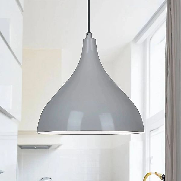 Hängeleuchte Adash, grau, Metall, Ø 26 cm, E27 günstig online kaufen