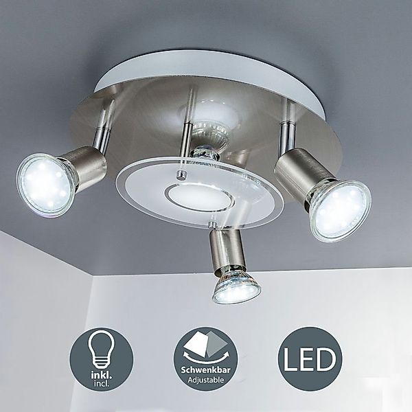 B.K.Licht Deckenleuchte LED Deckenlampe 4x 3W günstig online kaufen