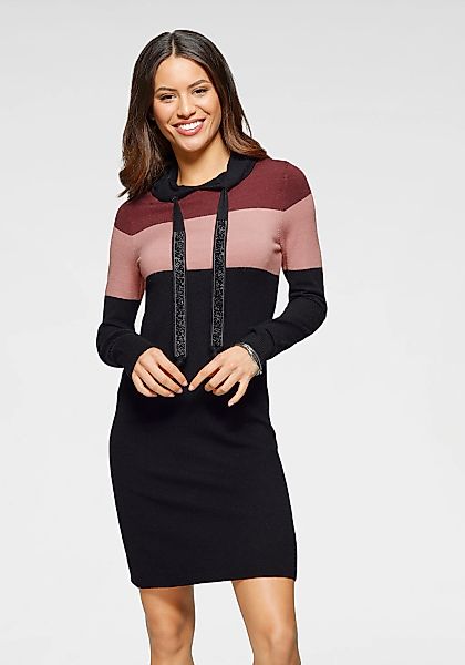 Laura Scott Strickkleid im Streifendesign mit dezent glitzernden Bändern günstig online kaufen