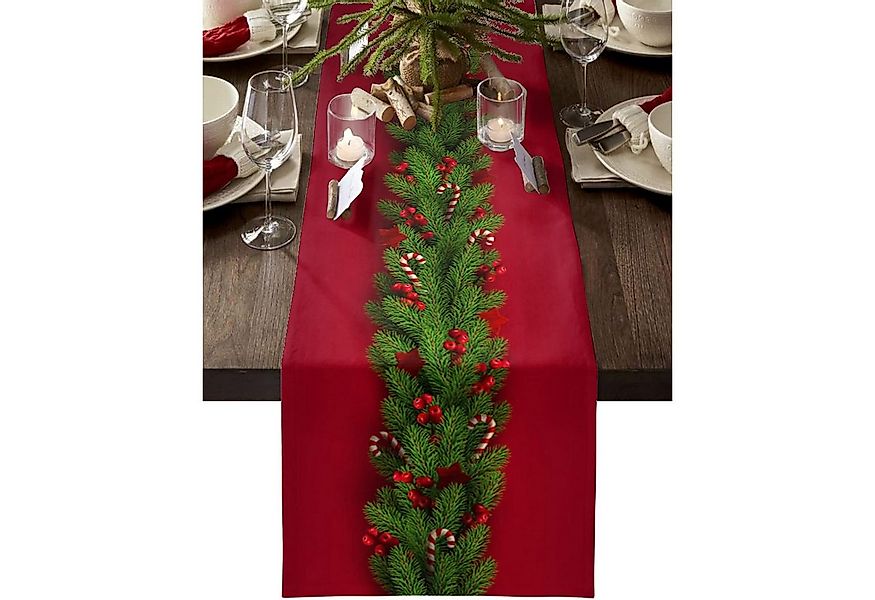 Coonoor Tischläufer Roter Leinen-Weihnachtstischläufer 230 x 33 cm (1-tlg), günstig online kaufen