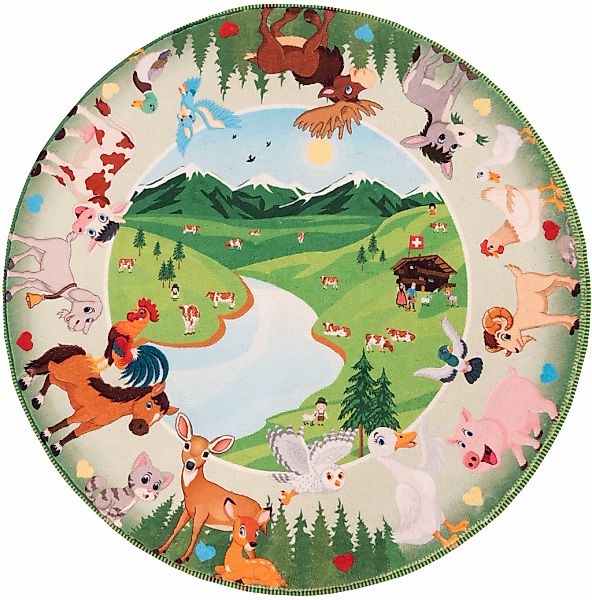 Obsession Kinderteppich "My Juno 476" rund 10 mm Höhe Spielteppich, Motiv T günstig online kaufen