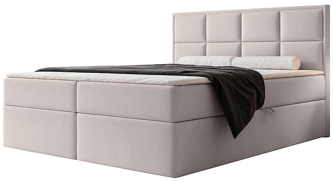 NADUVI Collection | Boxspringbett Antonia Samt mit Stauraum 140x200 günstig online kaufen