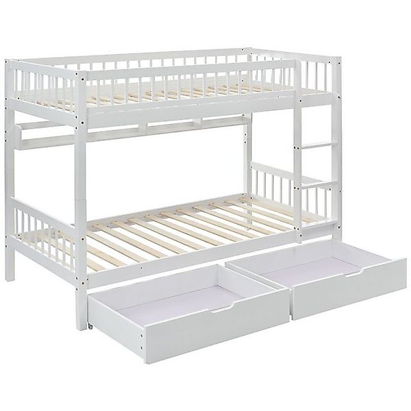 Odikalo Kinderbett Etagenbett, Links oder rechts montierbare Treppe, Weiß,9 günstig online kaufen